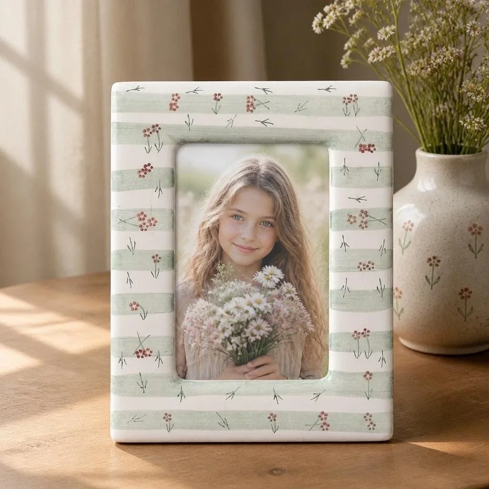 Ceramic Picture Frame, Pfaltzgraff Naturewood Accents 4x6 Photograph Vintage